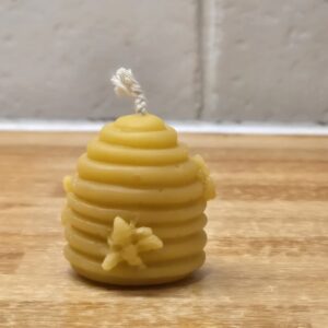 Pure Beeswax Skep Beehive Candle – Handmade