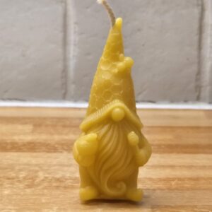 Pure Beeswax Gnome Candle – Handmade Figure
